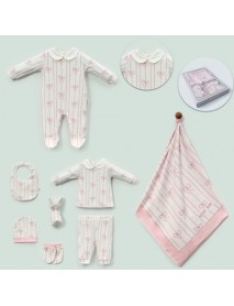 LOVEMAXX GIRL 0-3 MONTHS STRIPED BOXED SET WITH BOW 583075