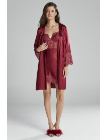 Pierre Cardin Satin 6 Piece Burgundy Set 6015