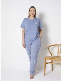 Senfoni Big Size Women's Pajamas 24Y1S6061BB