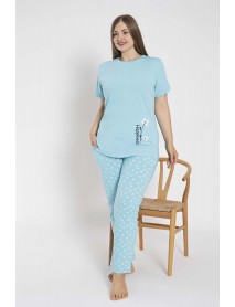 Senfoni Big Size Women's Pajamas 24Y1S6083BB