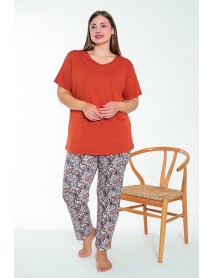 Senfoni Big Size Women's Pajamas 24Y1S6087BB