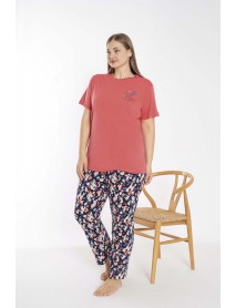 Senfoni Big Size Women's Pajamas 24Y1S6090BB