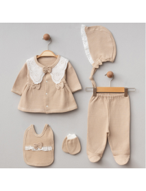 ZIPIR KIZ 0-3 MONTHS Scalloped WAFFLE SET OF 5 611