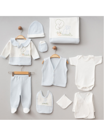 ZIPIR BOY 0-3 MONTHS RABBIT WAFFLE SET OF 10 612