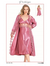 Ahu Plus Size Long Nightgown Set 6165 