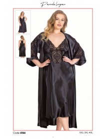 Ahu Plus Size Long Nightgown Set 6166  