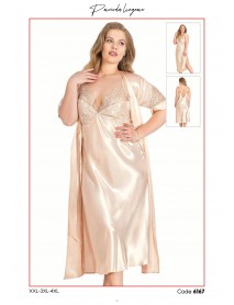 Ahu Plus Size Long Nightgown Set 6167  