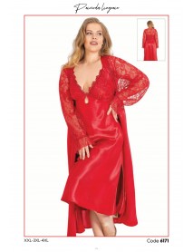 Ahu Plus Size Long Nightgown Set 6171