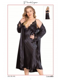 Ahu Plus Size Long Nightgown Set 6173 