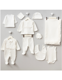 PUGI GIRL 0-3 MONTHS RIBBED KOPANAKILI SET OF 10 6220