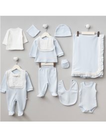 PUGI GIRL 0-3 MONTHS RIBBED KOPANAKILI SET OF 10 6222