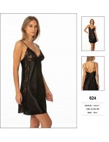 Pierre Cardin Black Short Nightgown 624 