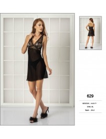 Pierre Cardin Black Short Nightgown 629 