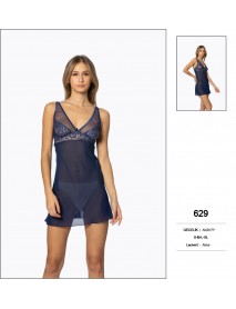 Pierre Cardin Navy Short Nightgown 629