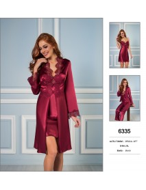 Pierre Cardin Satin 6 Pcs Burgundy Set 6335