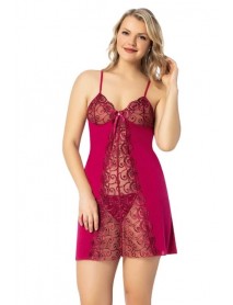 Kota Transparent Fantasy Nightgown Set Cherry 6338