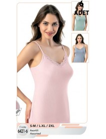  Kota Report Rib Women's Undershirt 6 Pieces (BıgSıze) 6421-6