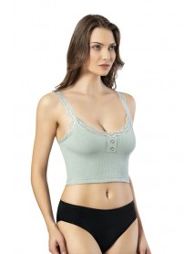 Kota Camisole Lace Padded Crop Green 6434