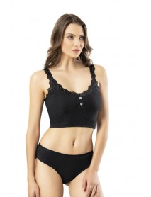 Kota Camisole Lace Padded Crop Black 6434