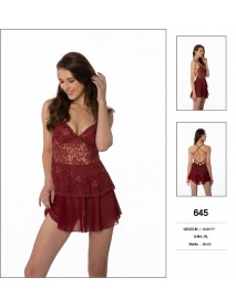 Pierre Cardin Burgundy Short Nightgown 645 