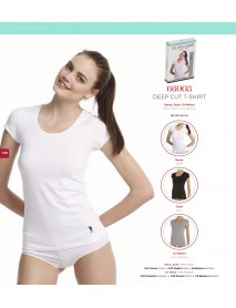 U.S. POLO ASSN Women,Deep Round Neck T-Shirt 66003