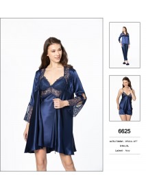 Pierre Cardin Satin 6 Pcs Navy Set 6625 