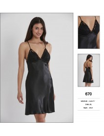 Pierre Cardin Black Short Nightgown 670 
