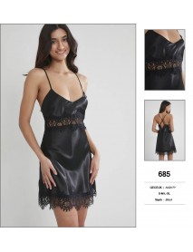 Pierre Cardin Black Short Nightgown 685