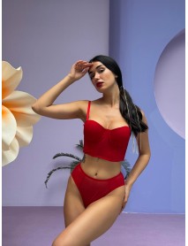 Cansoy Supported,Red Bustier Set 687TK