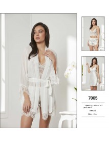 Pierre Cardin Ecru 4 Piece Satin Set 7005