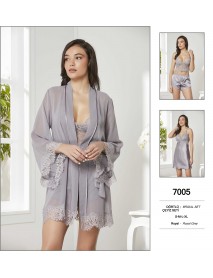 Pierre Cardin Royal Grey 4 Piece Satin Set 7005