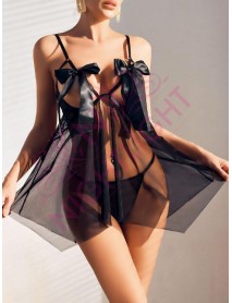 NightLight Erotic Tulle Nightgown with Ribbon 7022