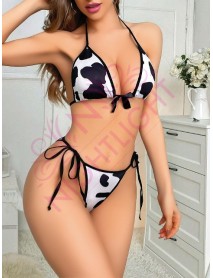 NightLight Dalmatian String Fantasy Bra Set 7035