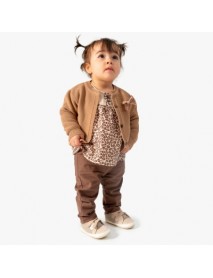 HIPPIL GIRL 1-2-3-4 YEARS OLD LEOPARD KNITWEAR 3-PIECE SET 7041