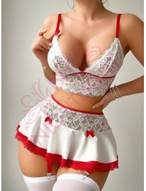 Nightlight Bustier Mini Skirt Fantasy Nurse Costume White 7047