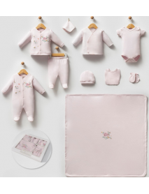BIP BABY GIRL 0-3 MONTHS ROSE STITCH 10-PIECE SET 72601