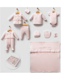 BIP BABY GIRL 0-3 MONTHS FLOWER EMBROIDERED TULLE 10-PIECE SET 72606