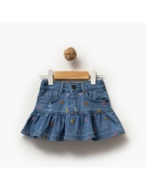 LOVEMAXX GIRL 1-2-3-4 YEARS OLD EMBROIDERED DENIM SKIRT 7269