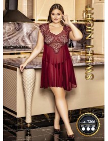 Red Lace Plus Size Nightgown Sweet Night 7306