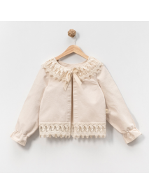 LOVEMAXX GIRL 5-6-7-8 YEARS OLD LACE RAW DENIM JACKET 7336