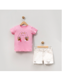LOVEMAXX GIRL 5-6-7-8 YEARS OLD SHORTS 2-PIECE SET 7354