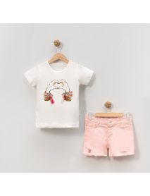LOVEMAXX GIRL 9-10-11-12 YEARS OLD SHORTS 2-PIECE SET 7355