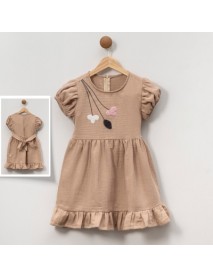 LOVEMAXX GIRL 5-6-7-8 YEARS OLD EMBROIDERED MUSLIN DRESS 7387
