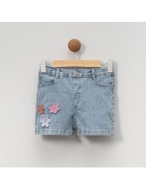 LOVEMAXX GIRL 5-6-7-8 YEARS OLD FLORAL DENIM SHORTS 7395