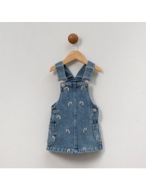LOVEMAXX GIRL 1-2-3-4 YEARS OLD FLOWER EMBROIDERED DENIM JERSEY 7411