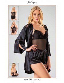 Ahu 3-Piece Bodysuit Shorts Set Nightgown 7729  
