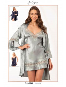 Ahu Short Nightgown,Dressing Gown Set Of 2 7802  