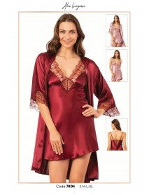 Ahu Short Nightgown,Dressing Gown Set Of 2 7804 