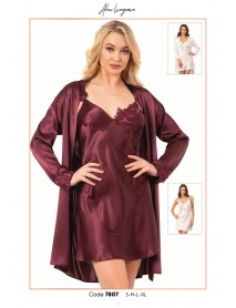  Ahu Short Nightgown,Dressing Gown Set Of 2 7807