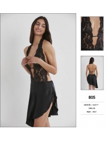Pierre Cardin Black Short Nightgown 805 